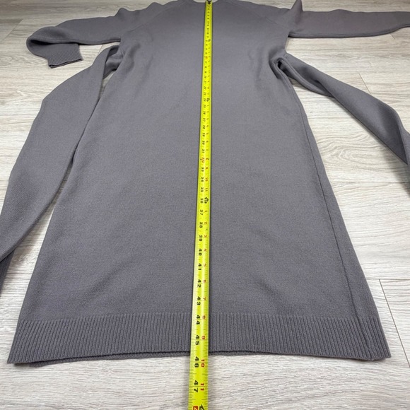 Tibi Airy Extrafine Wool Blair Dress Grey Tie Waist Midi Sweater Dress Medium - Picture 9 of 10